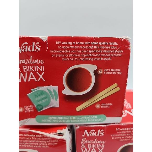 Nads Brazilian Bikini Wax Kits 4.9 oz Each Underarms Body Hair Removal Lot of 3 - Picture 5 of 7